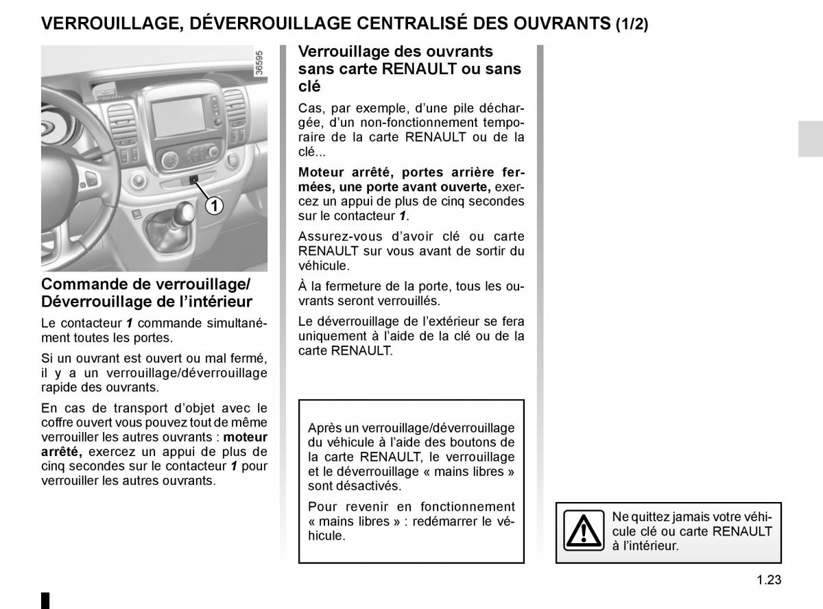 Renault Trafic III 3 manuel du proprietaire / page 29