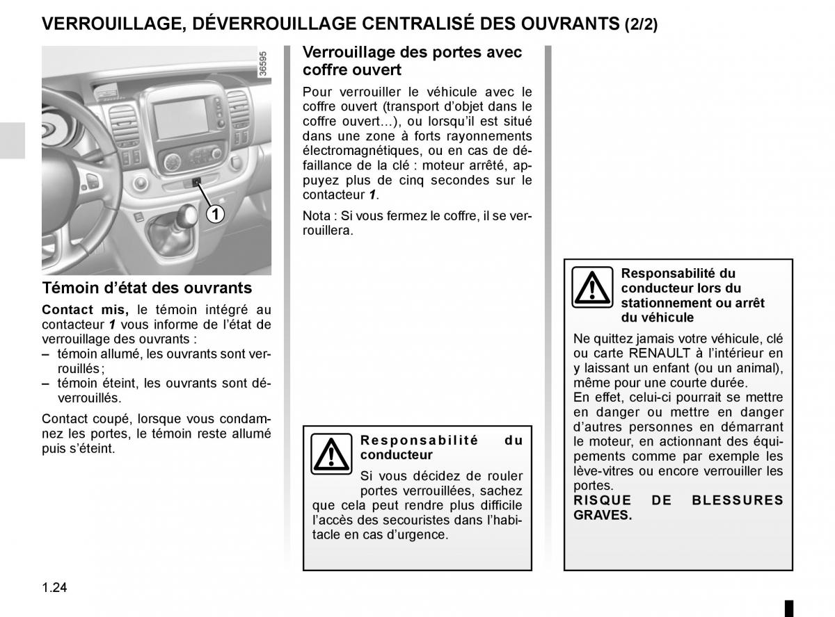 Renault Trafic III 3 manuel du proprietaire / page 30