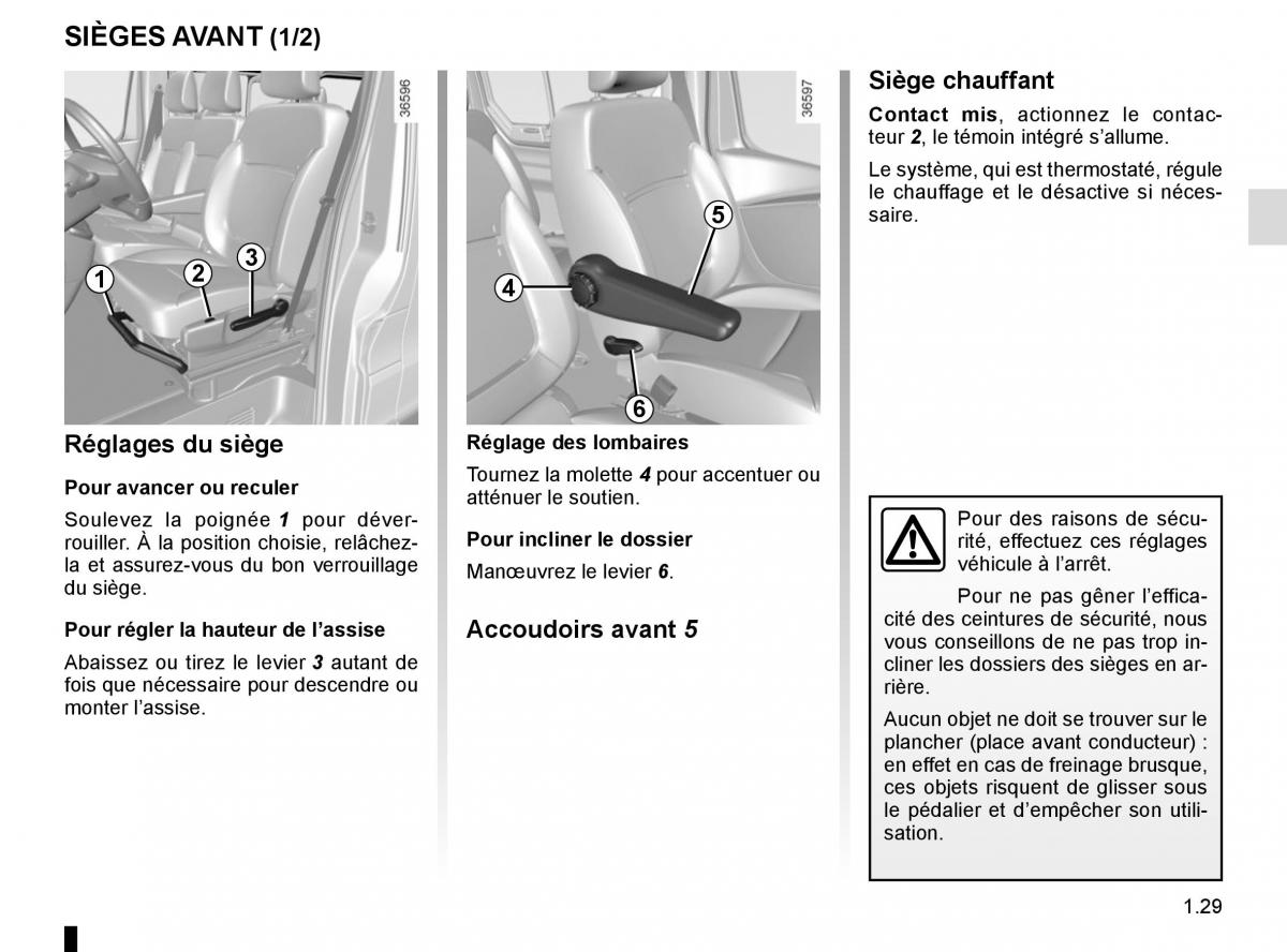 Renault Trafic III 3 manuel du proprietaire / page 35