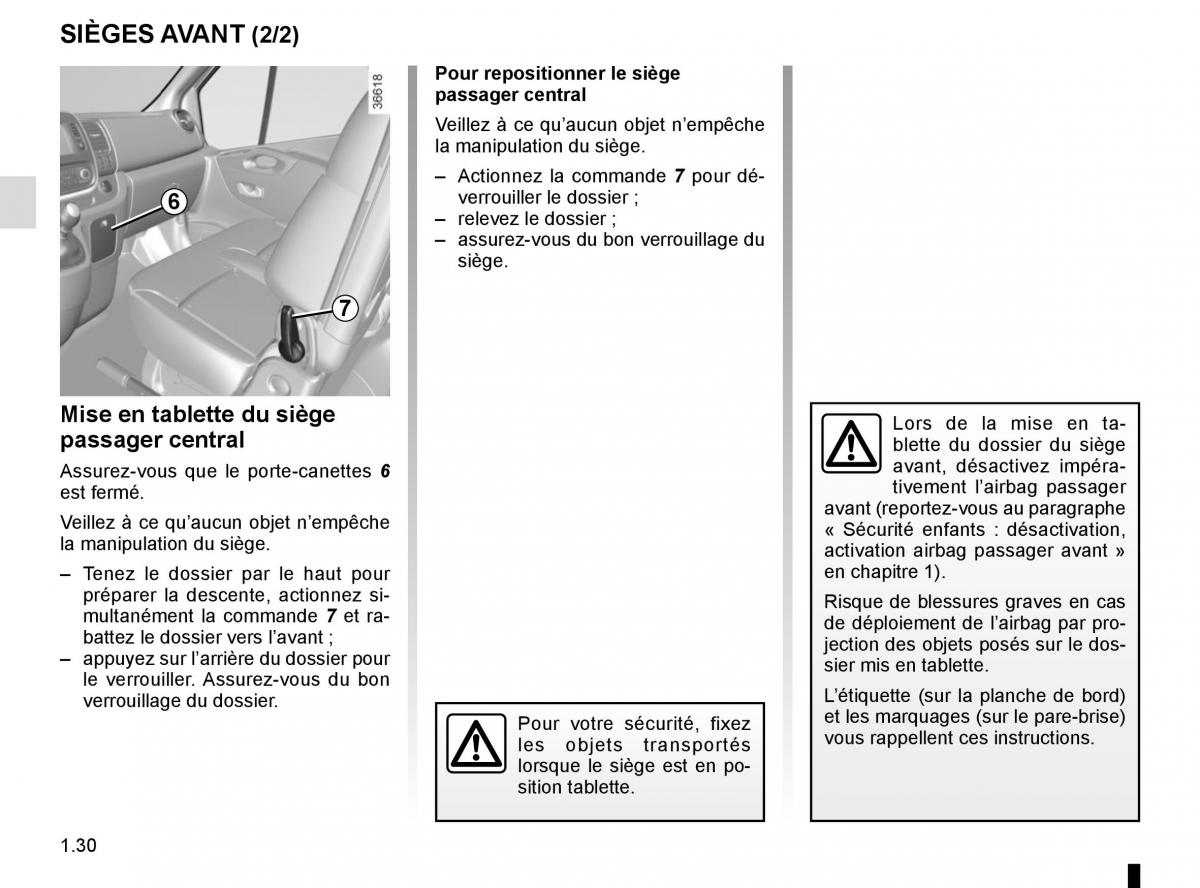 Renault Trafic III 3 manuel du proprietaire / page 36