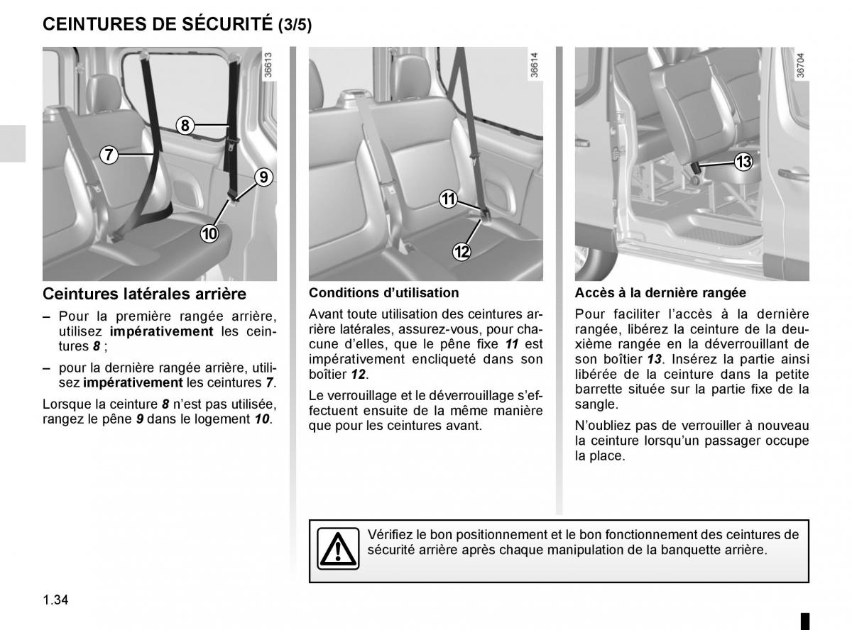 Renault Trafic III 3 manuel du proprietaire / page 40