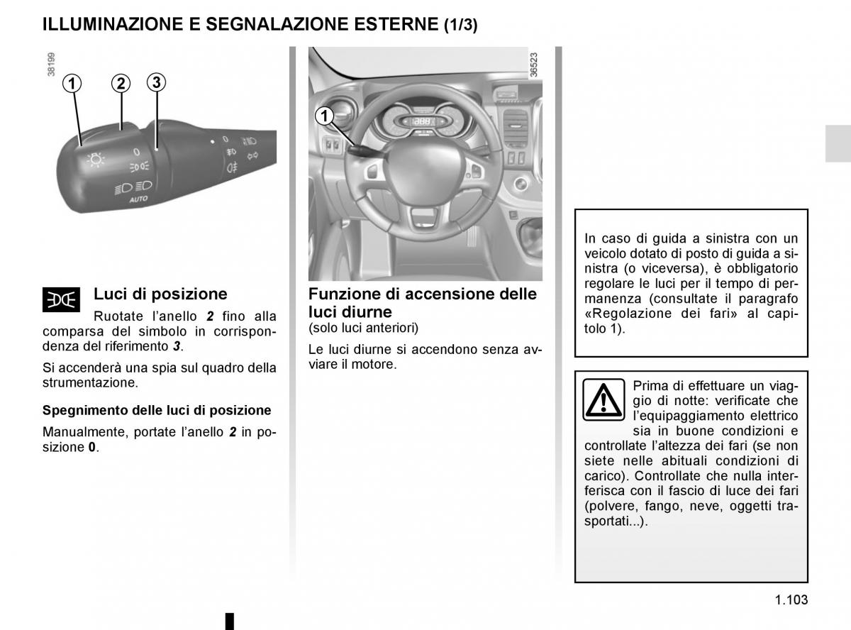 Renault Trafic III 3 manuale del proprietario / page 109