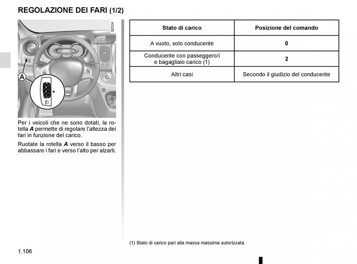 Renault Trafic III 3 manuale del proprietario / page 112