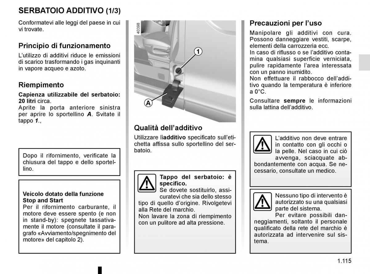 Renault Trafic III 3 manuale del proprietario / page 121