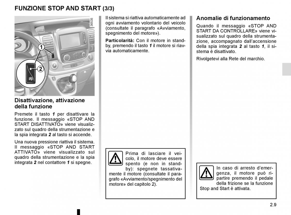 Renault Trafic III 3 manuale del proprietario / page 133