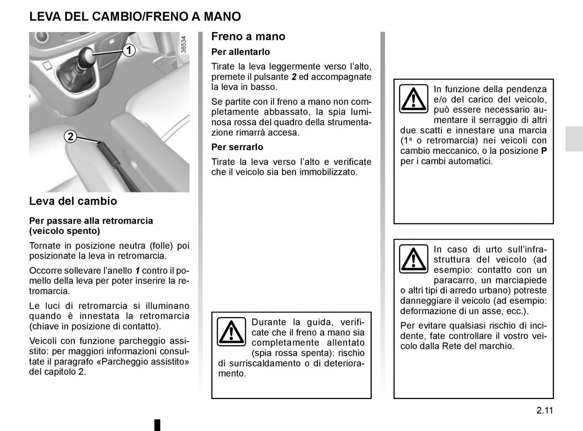 Renault Trafic III 3 manuale del proprietario / page 135