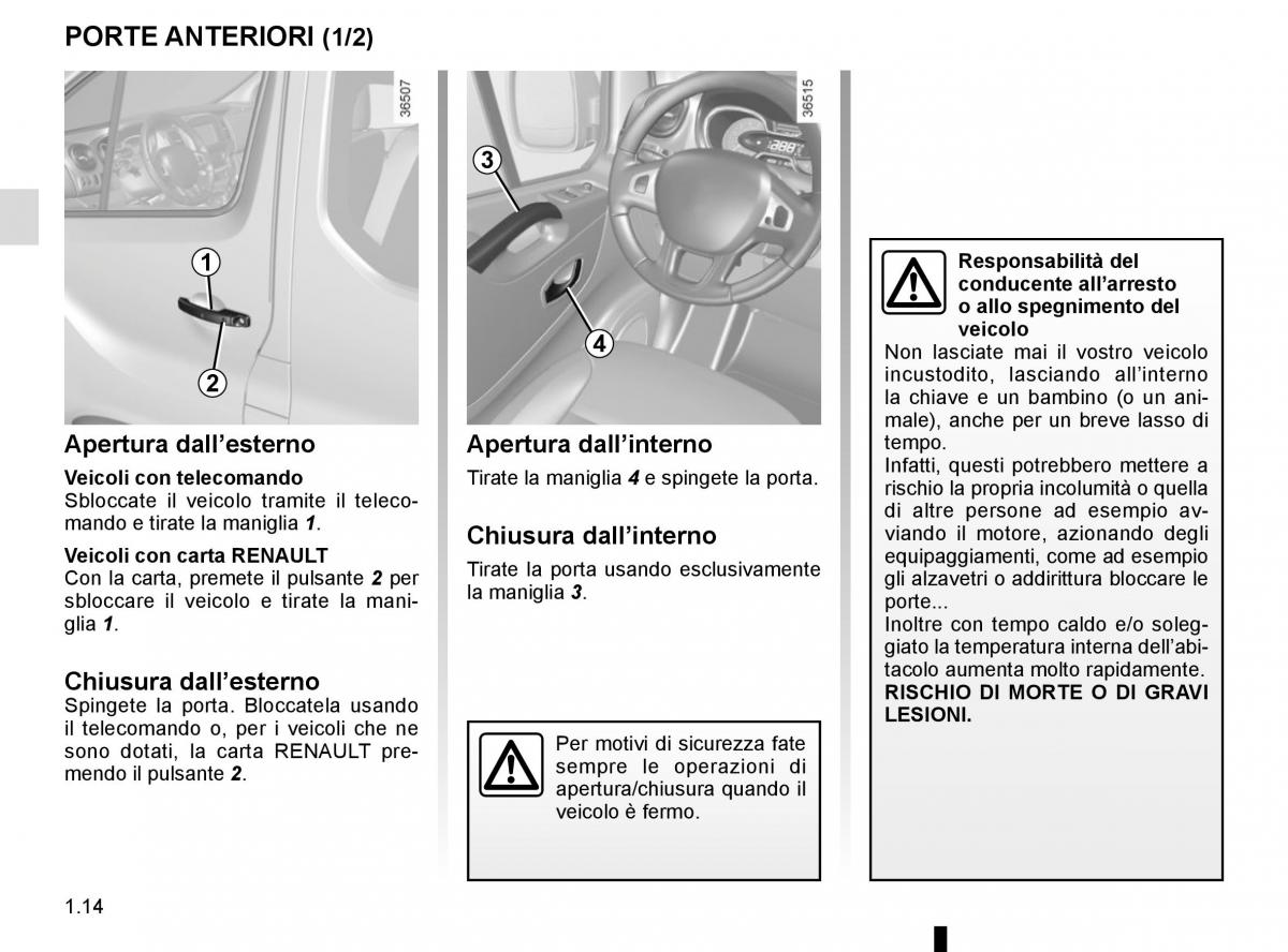 Renault Trafic III 3 manuale del proprietario / page 20