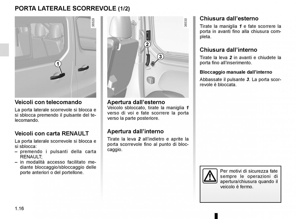 Renault Trafic III 3 manuale del proprietario / page 22