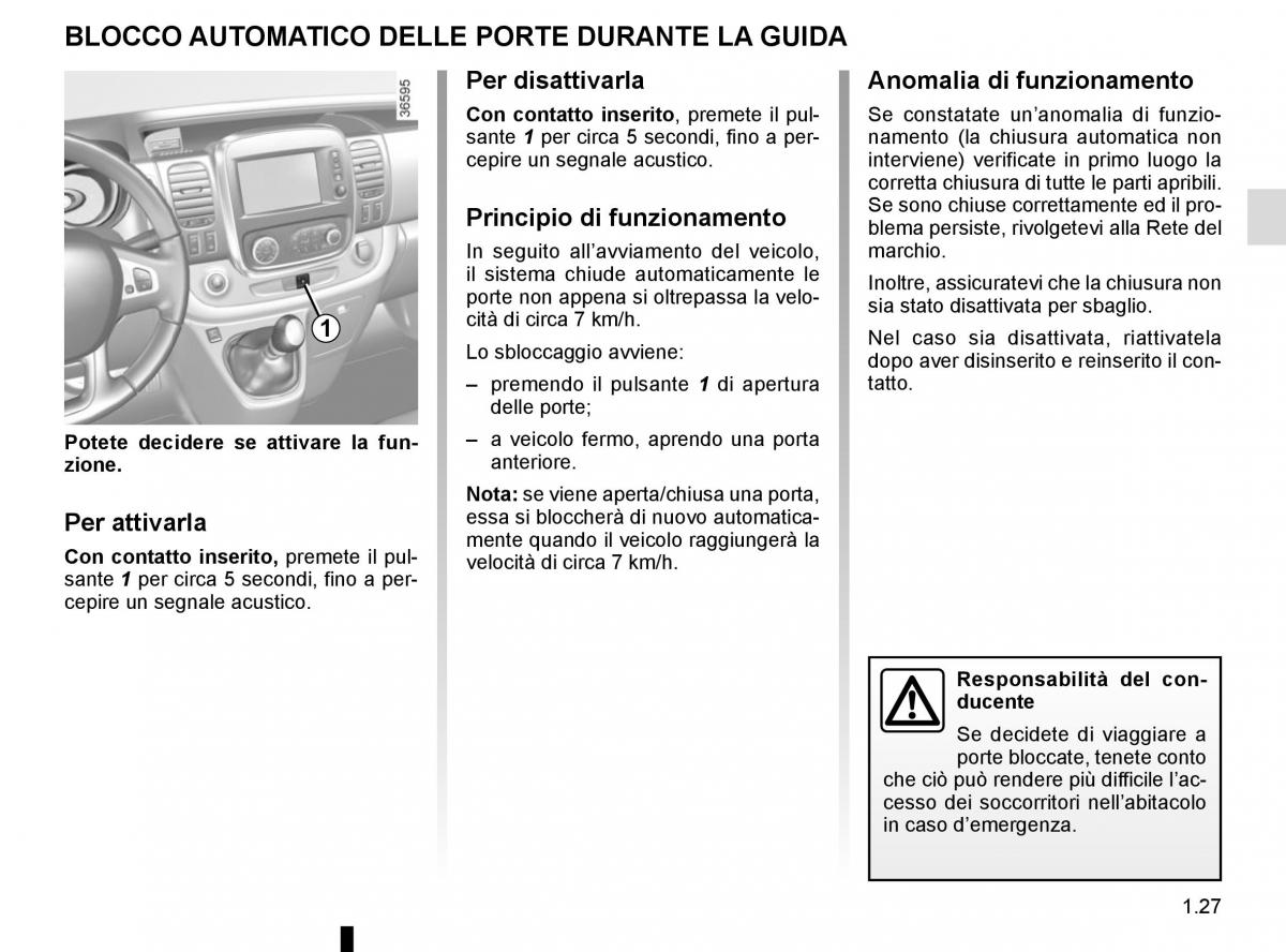 Renault Trafic III 3 manuale del proprietario / page 33