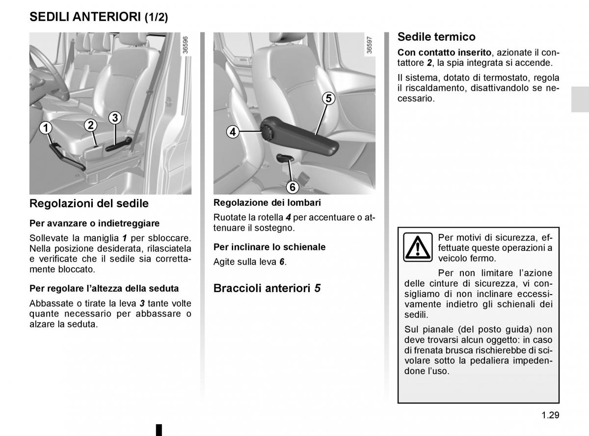 Renault Trafic III 3 manuale del proprietario / page 35