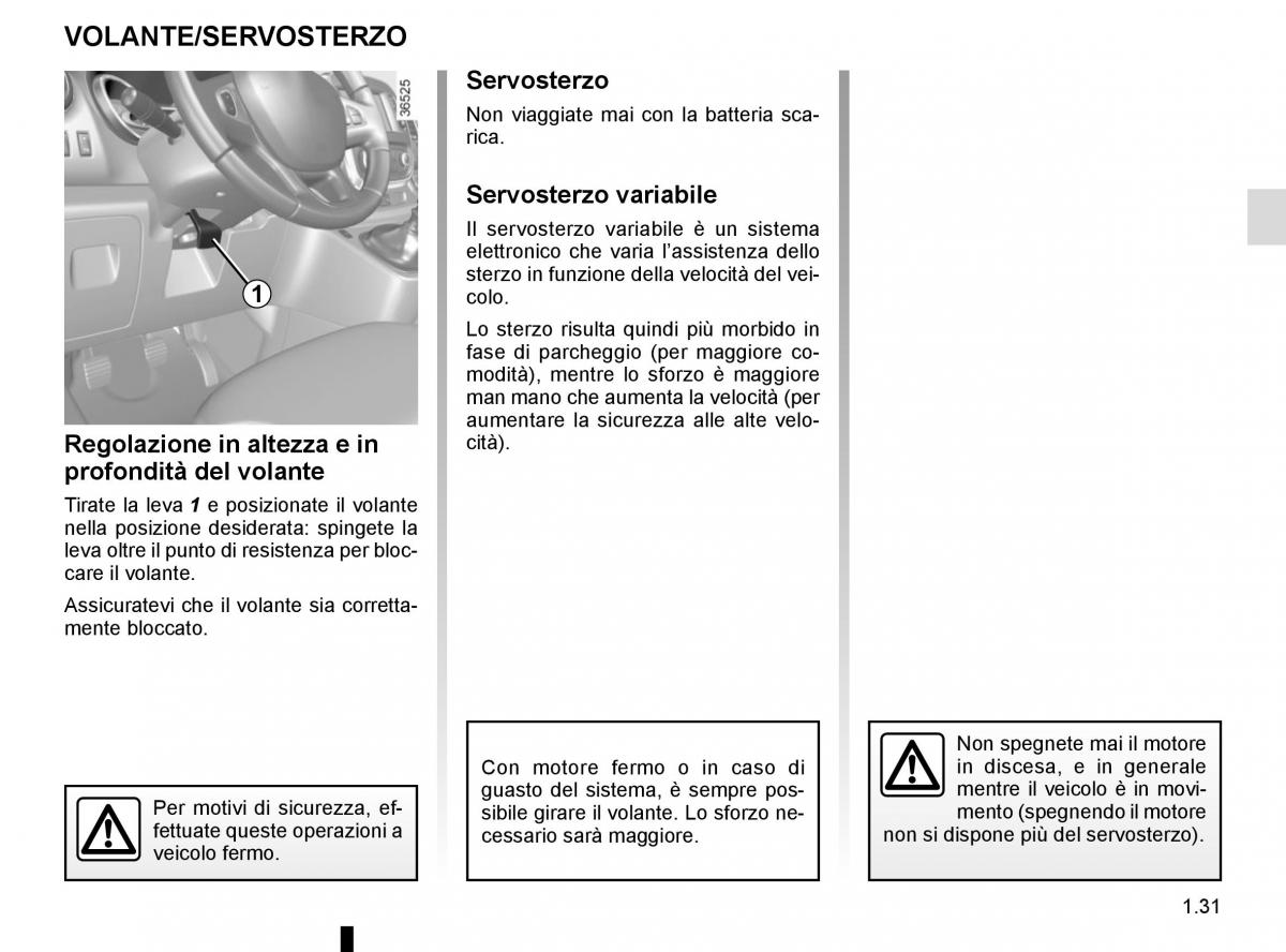 Renault Trafic III 3 manuale del proprietario / page 37