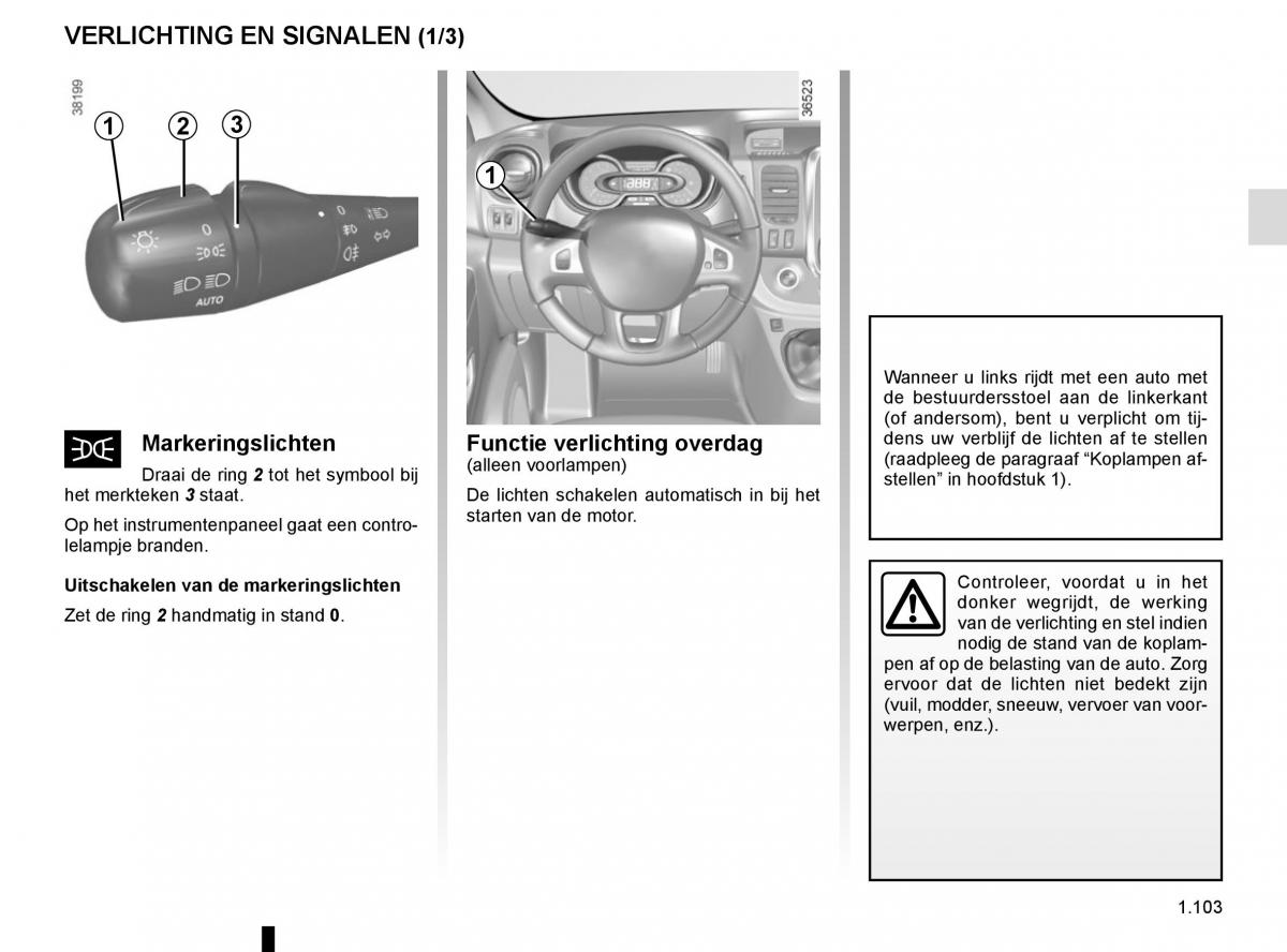 Renault Trafic III 3 handleiding / page 109