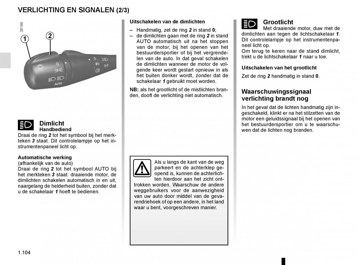 Renault Trafic III 3 handleiding / page 110