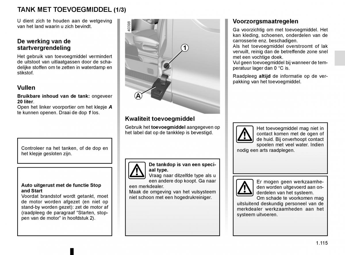 Renault Trafic III 3 handleiding / page 121