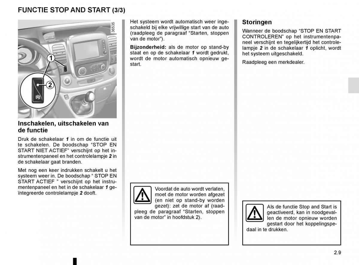 Renault Trafic III 3 handleiding / page 133