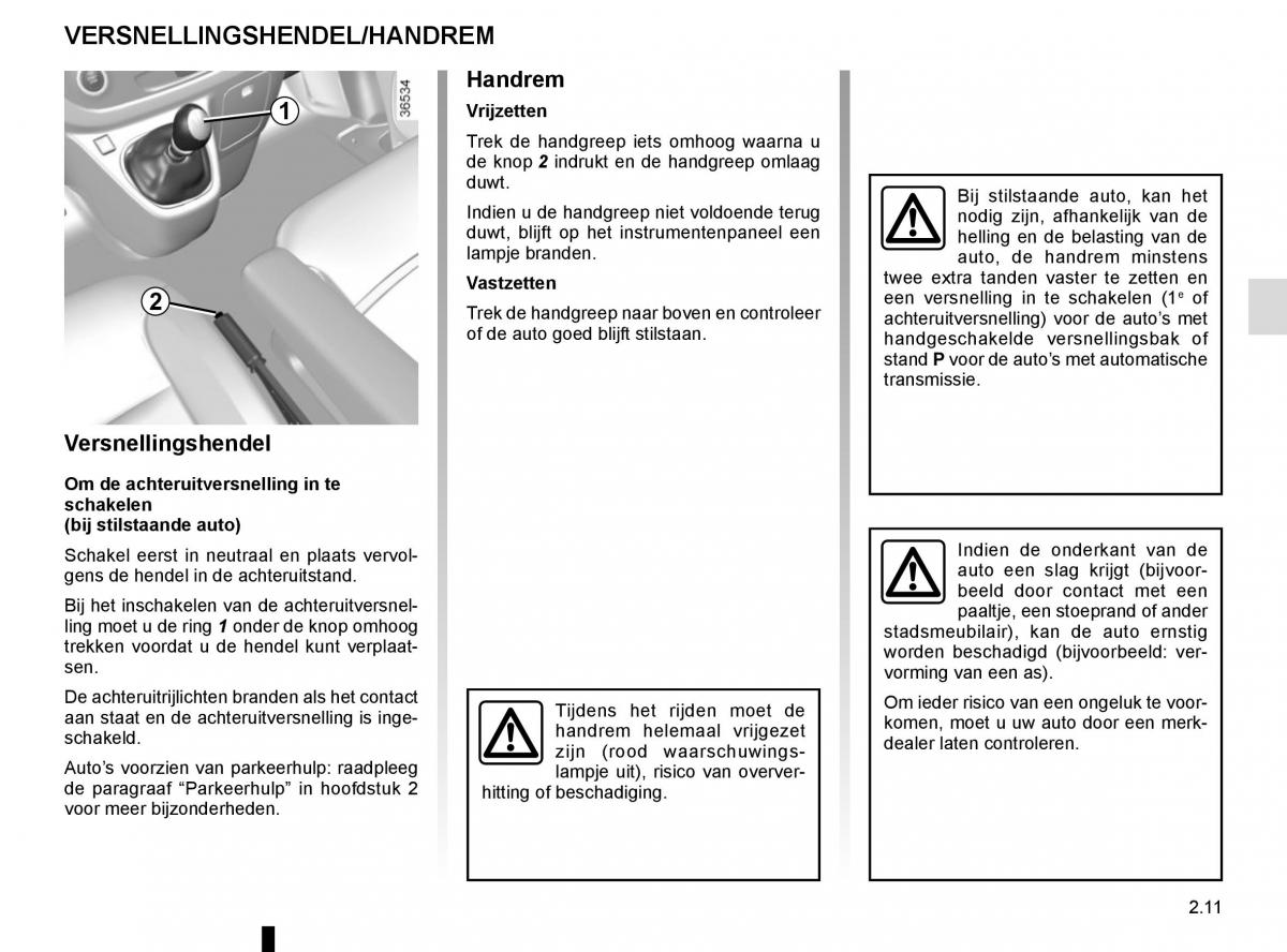 Renault Trafic III 3 handleiding / page 135