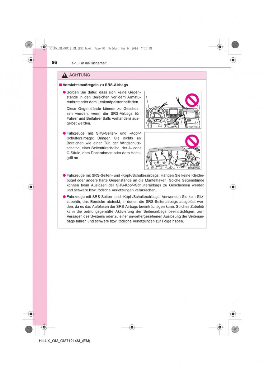 Toyota Hilux VII 7 Handbuch / page 56