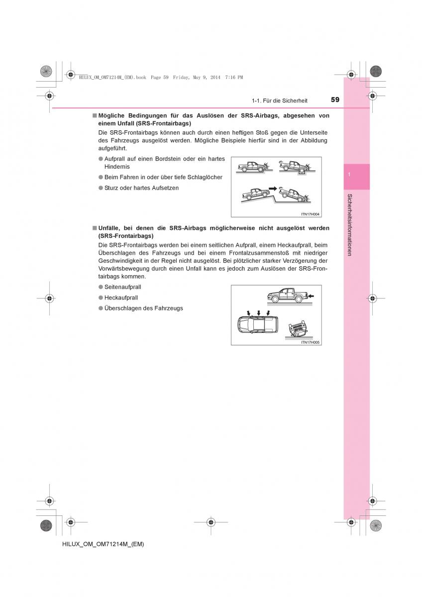 Toyota Hilux VII 7 Handbuch / page 59