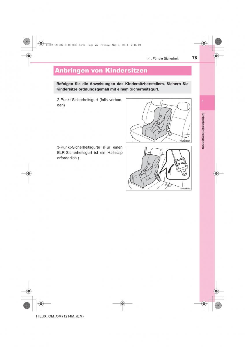 Toyota Hilux VII 7 Handbuch / page 75