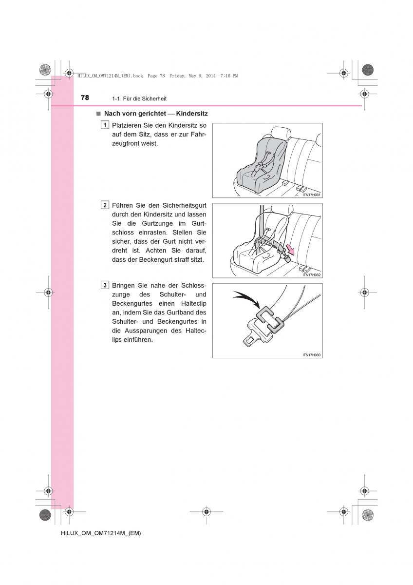 Toyota Hilux VII 7 Handbuch / page 78