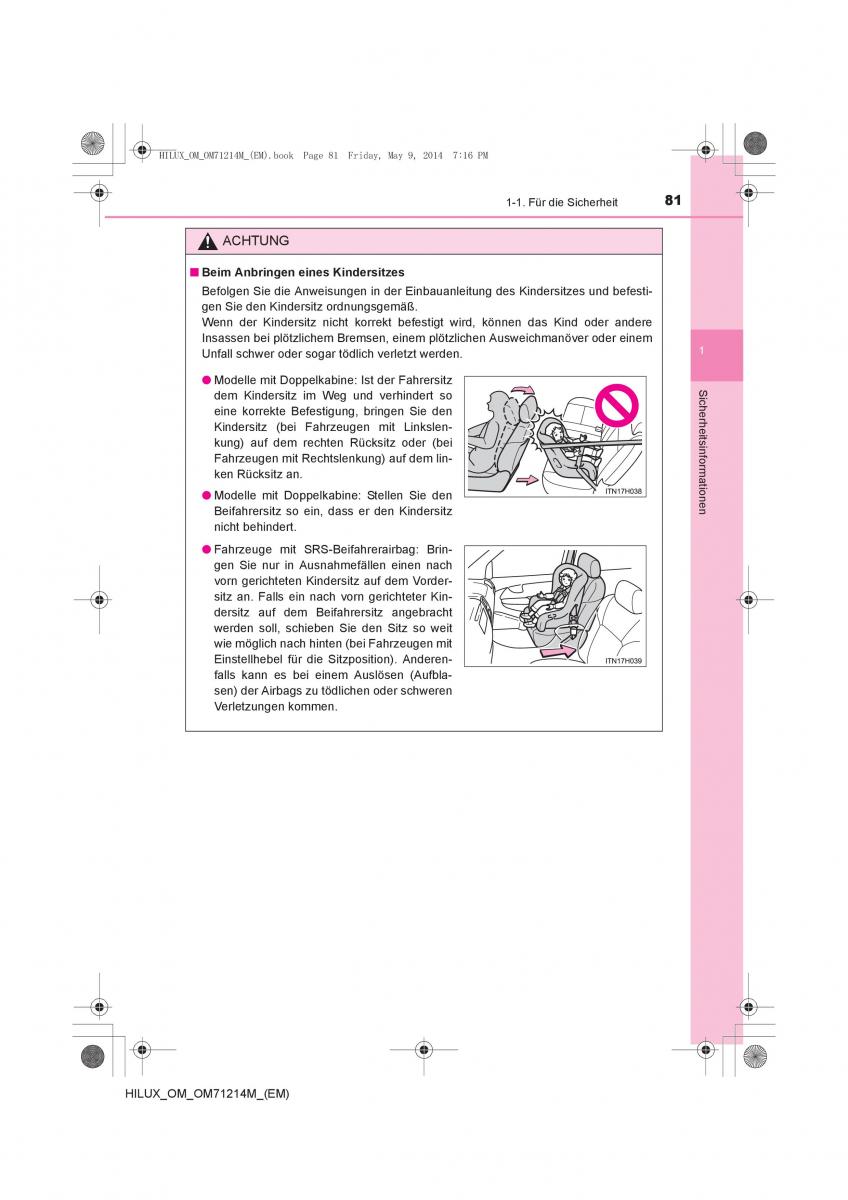 Toyota Hilux VII 7 Handbuch / page 81