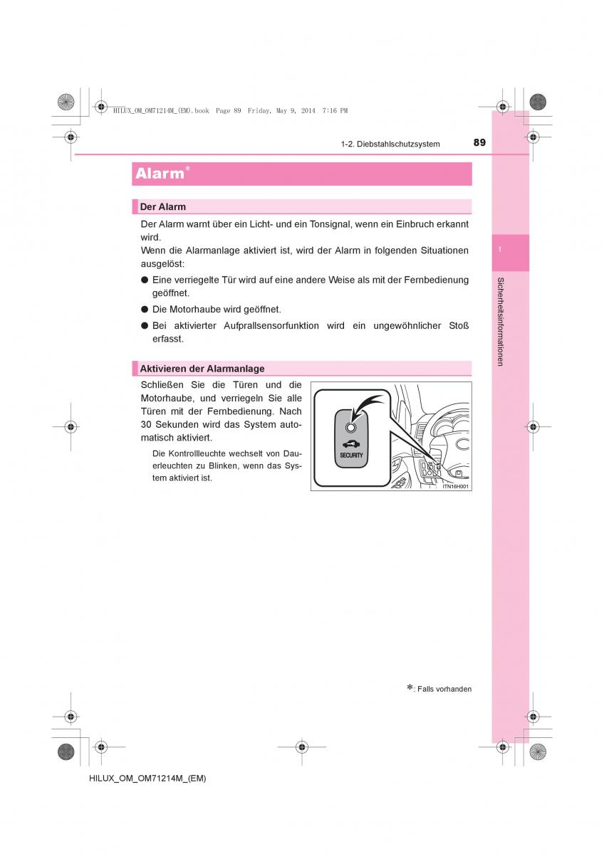 Toyota Hilux VII 7 Handbuch / page 89