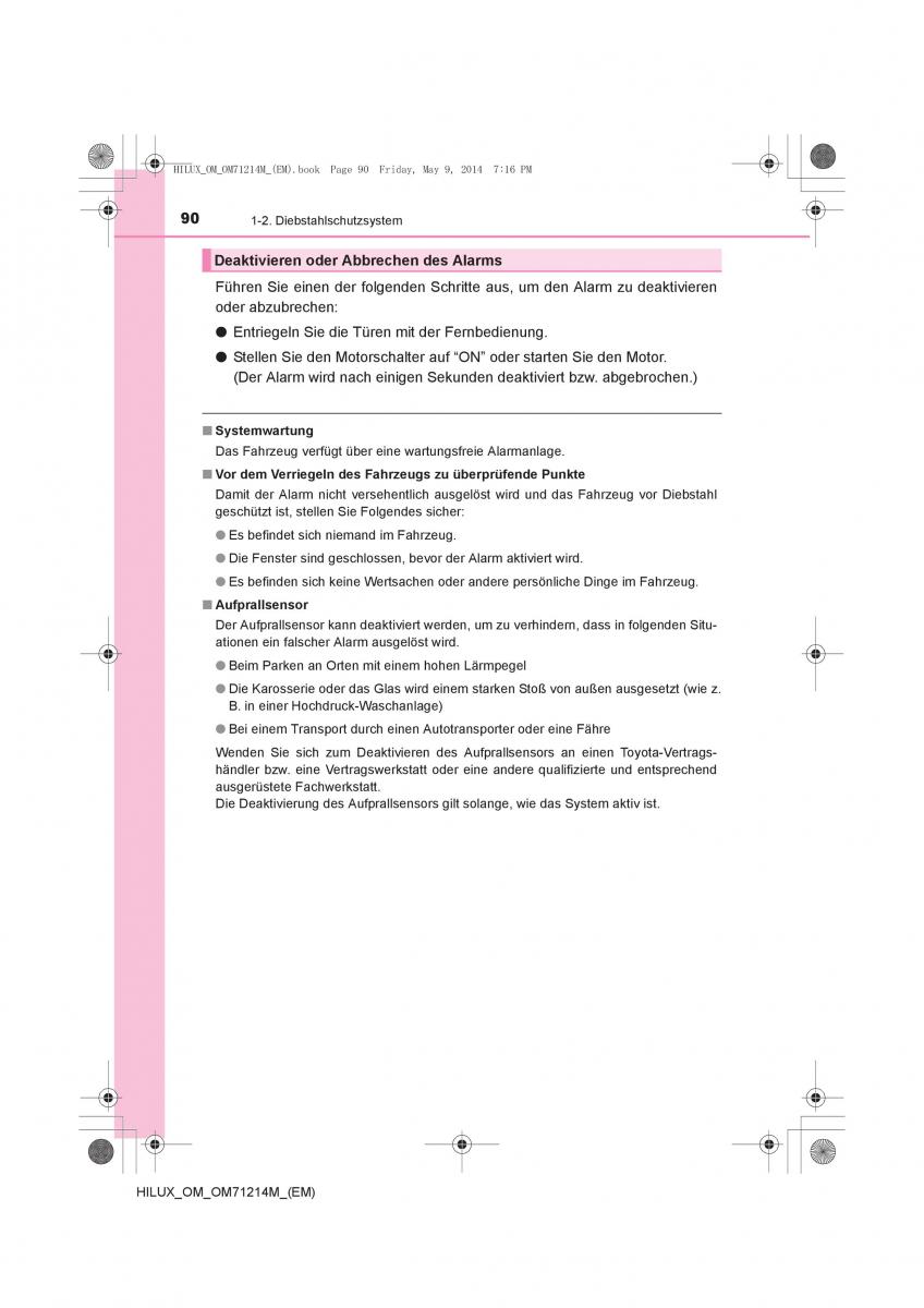 Toyota Hilux VII 7 Handbuch / page 90