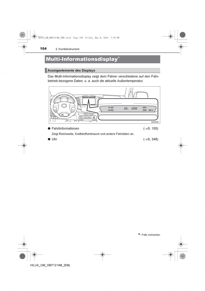 Toyota Hilux VII 7 Handbuch / page 104