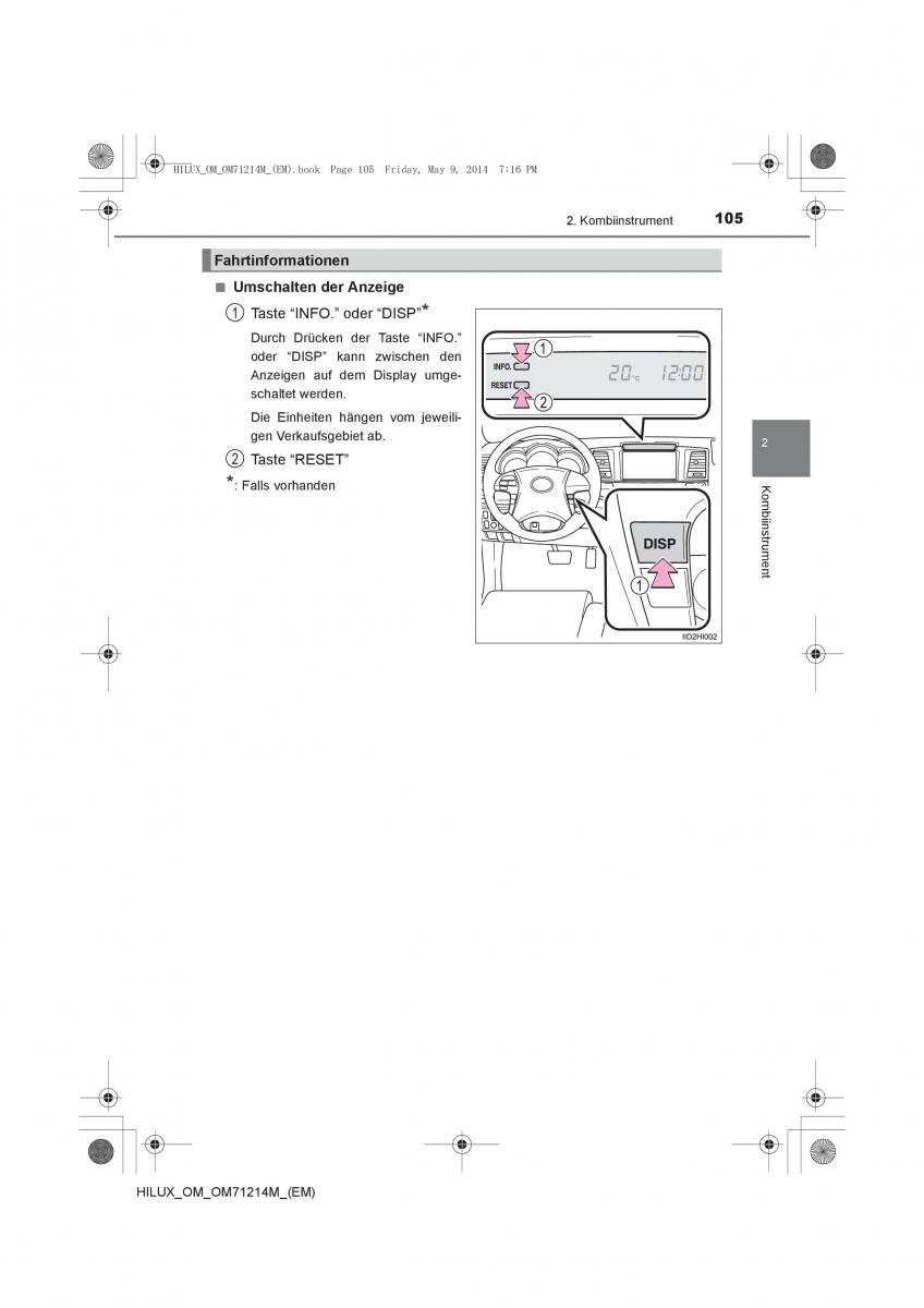 Toyota Hilux VII 7 Handbuch / page 105