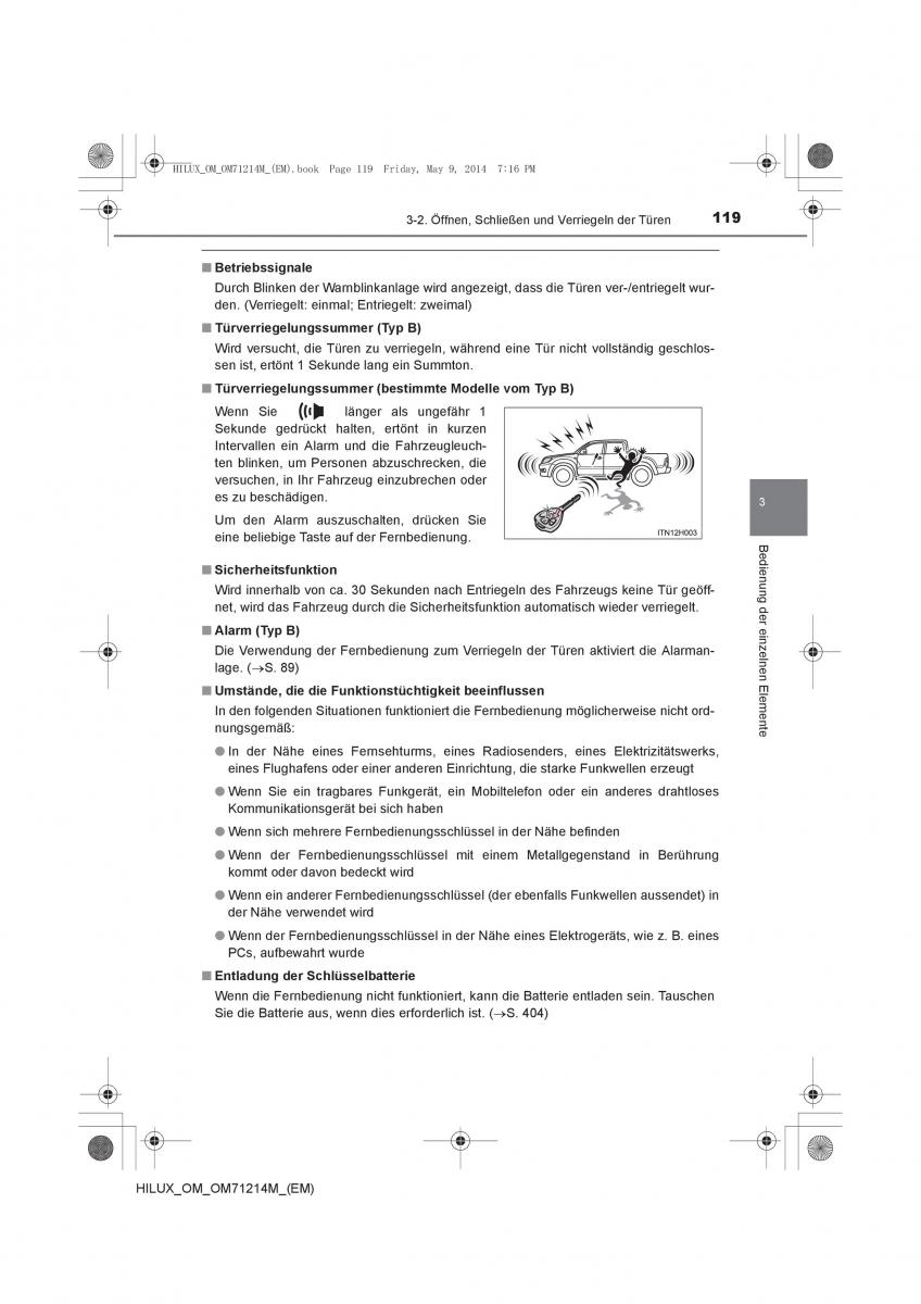 Toyota Hilux VII 7 Handbuch / page 119