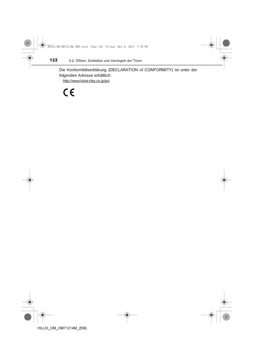 Toyota Hilux VII 7 Handbuch / page 122