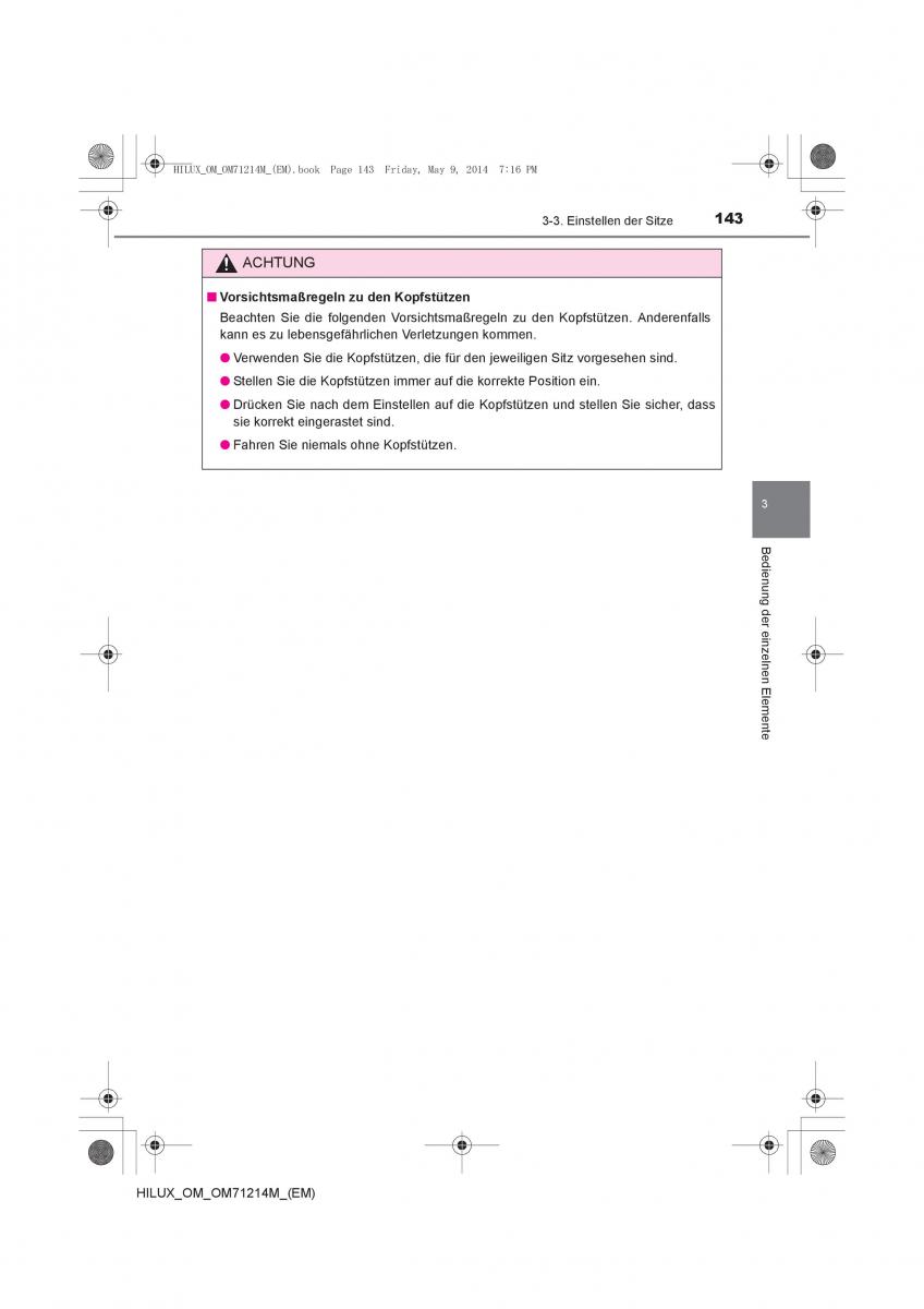 Toyota Hilux VII 7 Handbuch / page 143