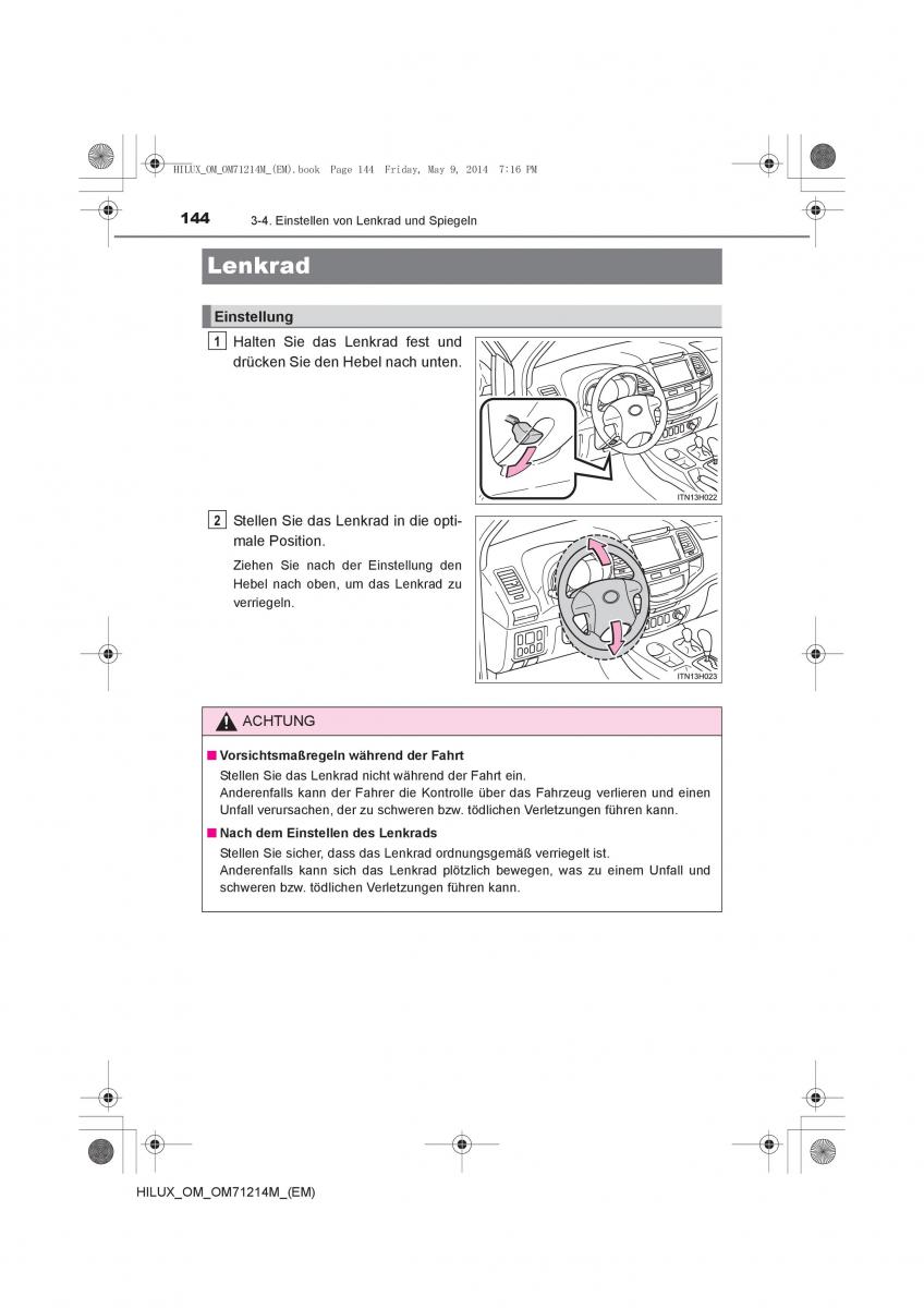 Toyota Hilux VII 7 Handbuch / page 144