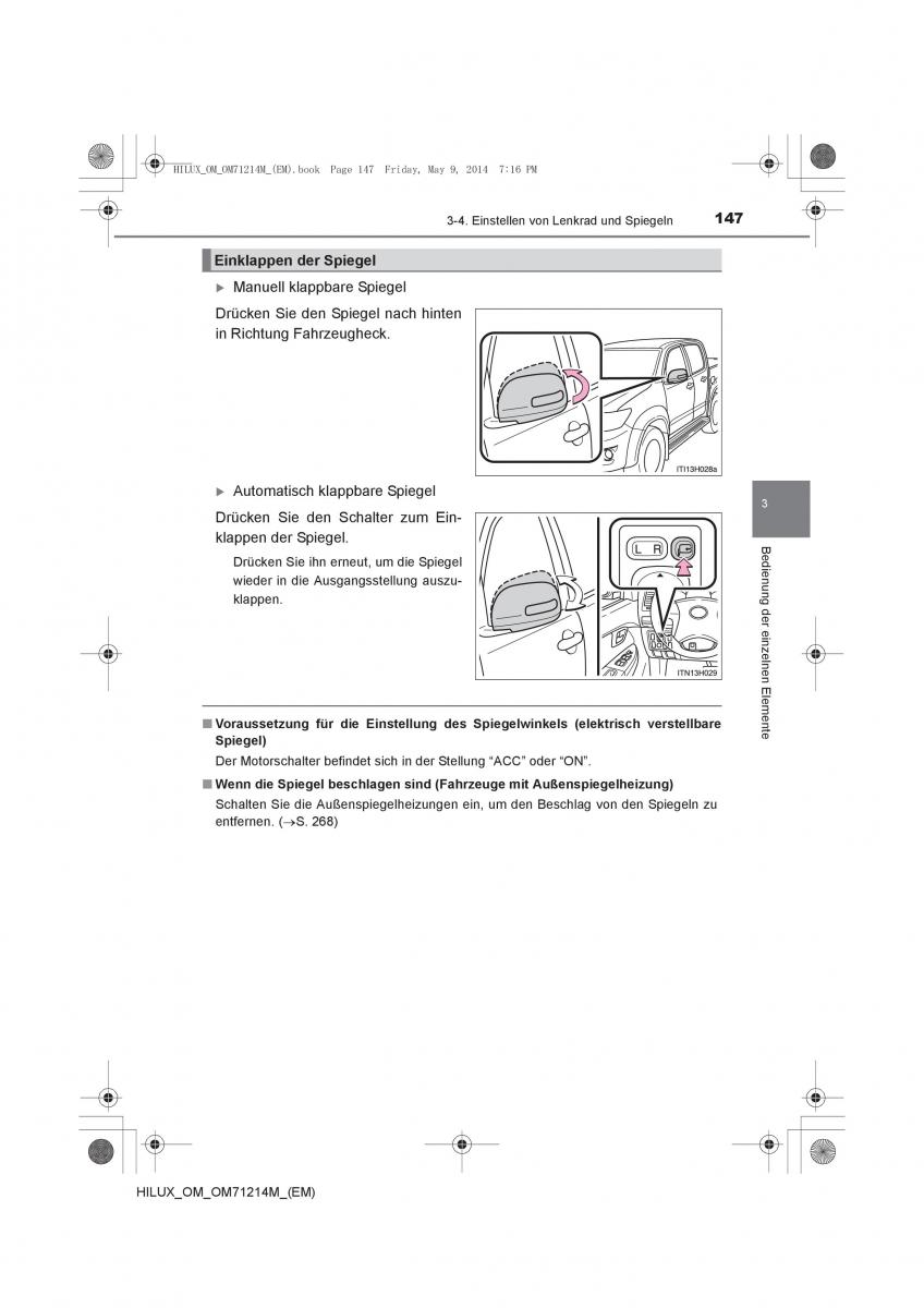 Toyota Hilux VII 7 Handbuch / page 147