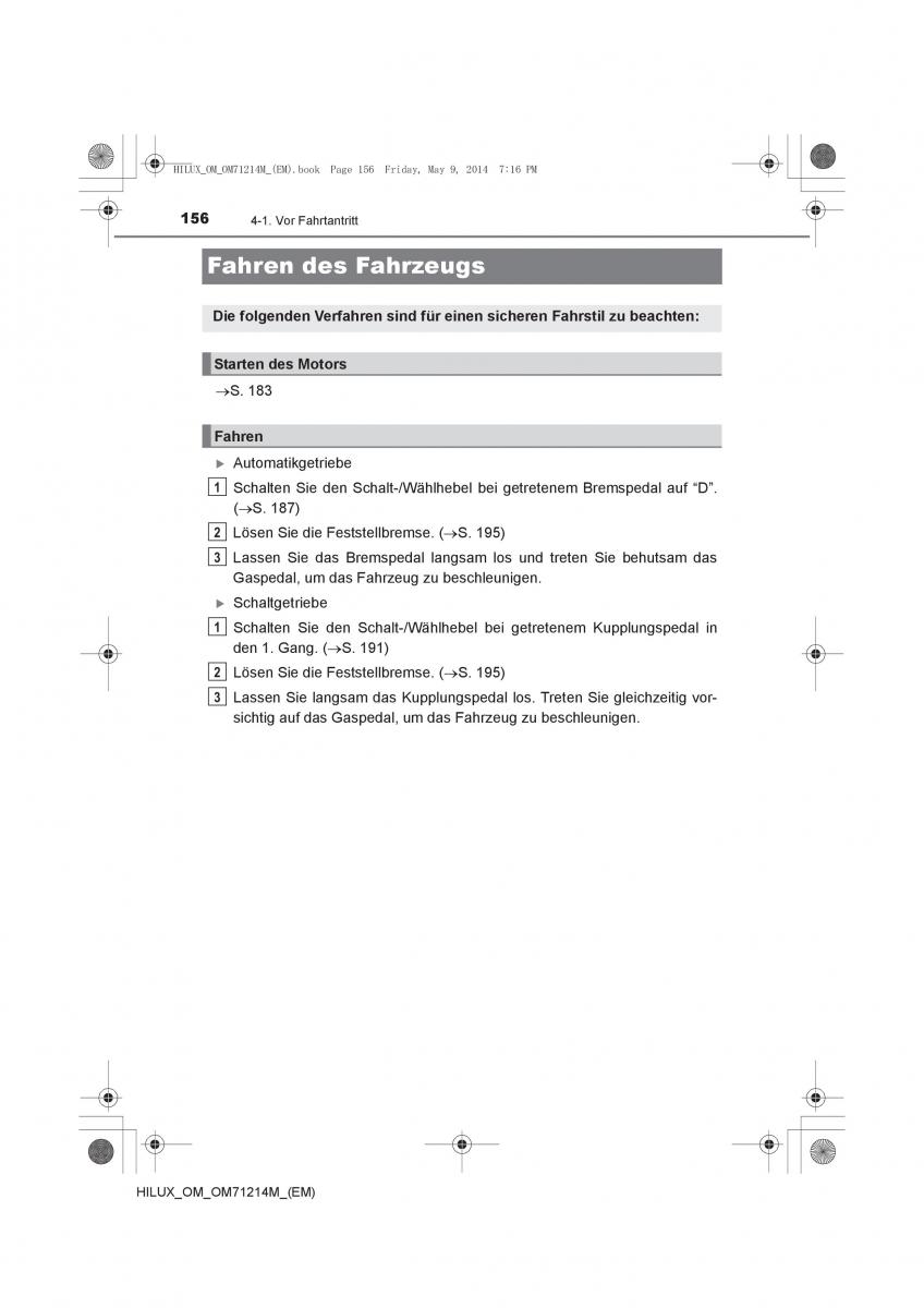 Toyota Hilux VII 7 Handbuch / page 156