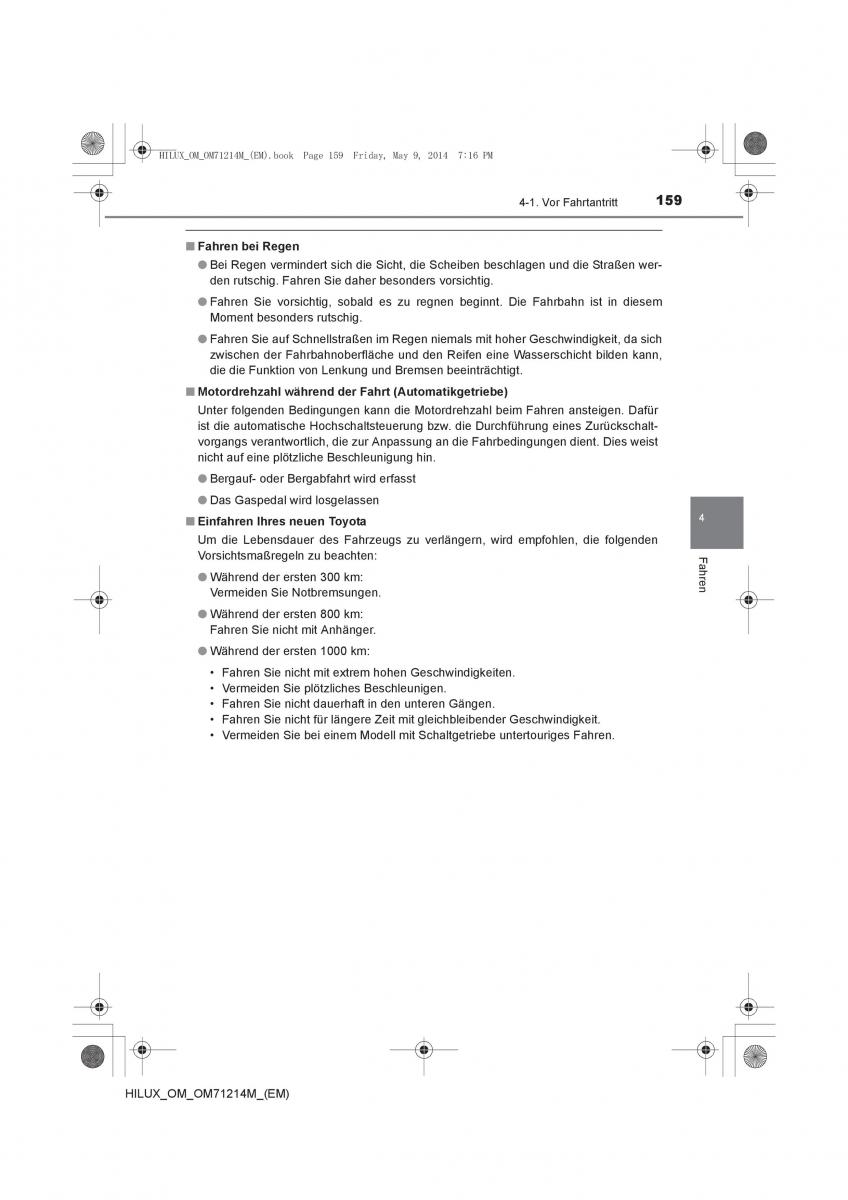 Toyota Hilux VII 7 Handbuch / page 159