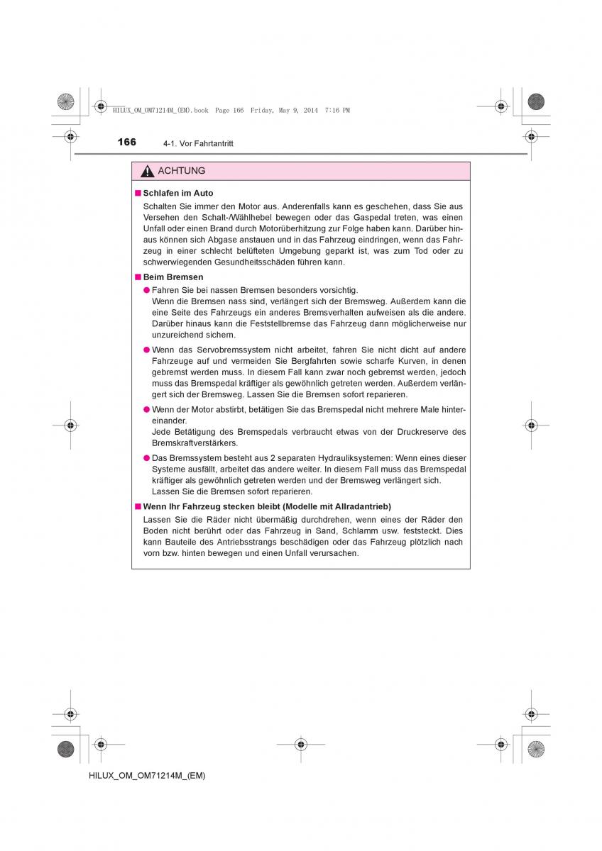 Toyota Hilux VII 7 Handbuch / page 166