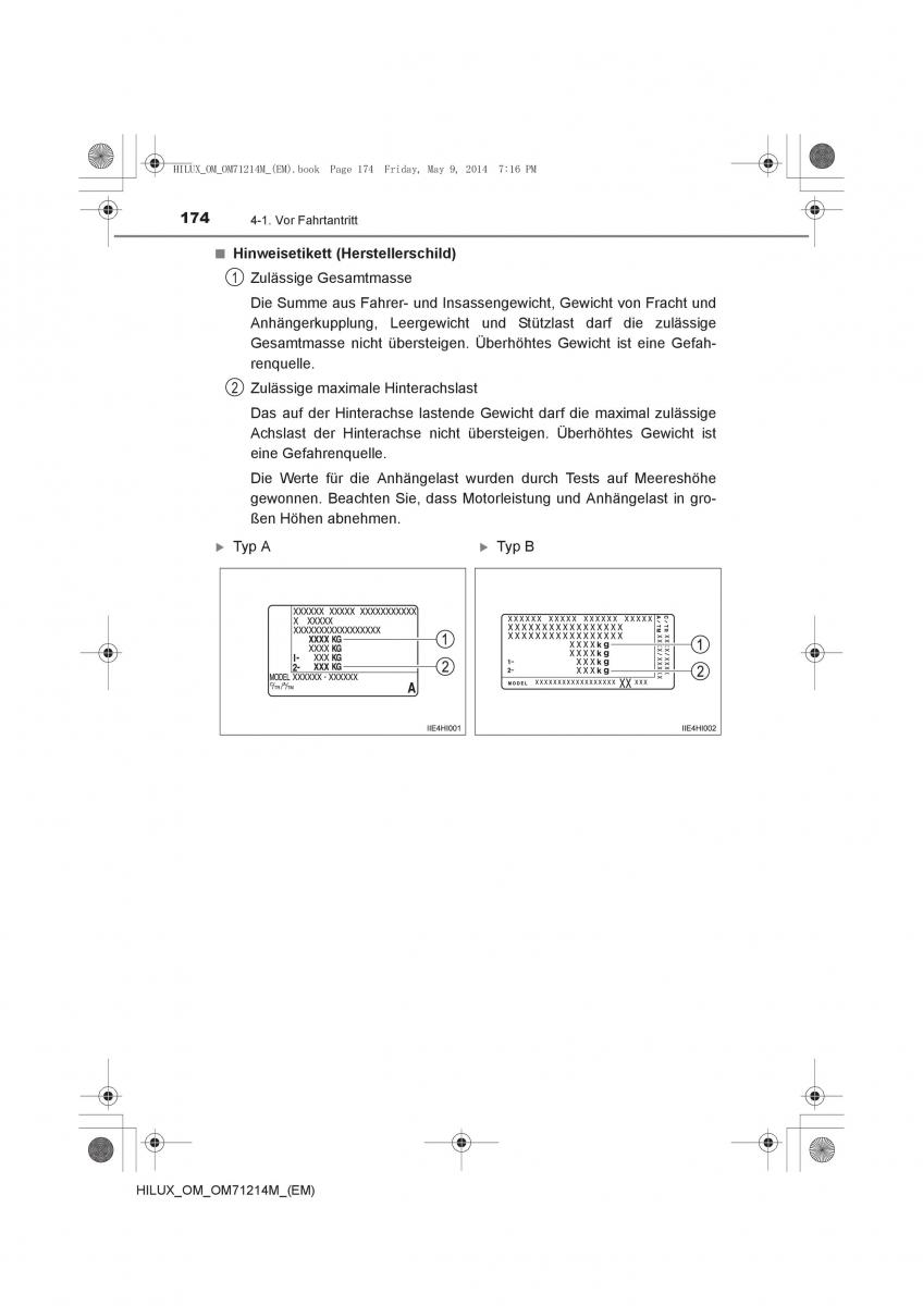 Toyota Hilux VII 7 Handbuch / page 174