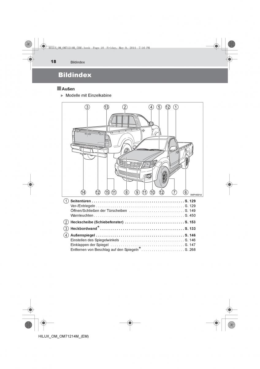 Toyota Hilux VII 7 Handbuch / page 18