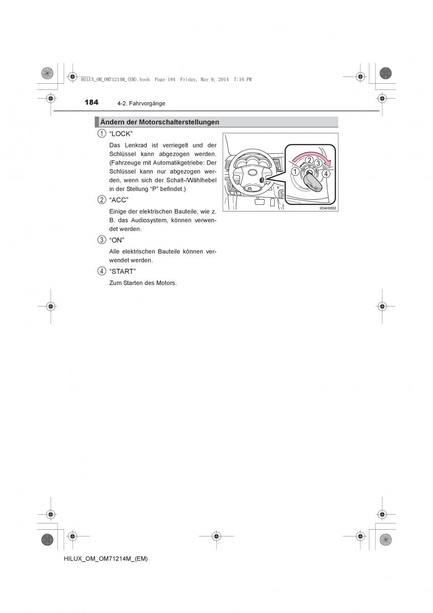 Toyota Hilux VII 7 Handbuch / page 184