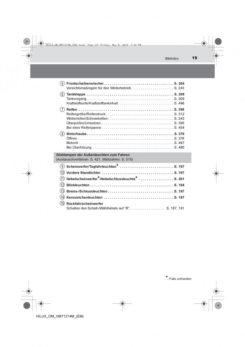 Toyota Hilux VII 7 Handbuch / page 19