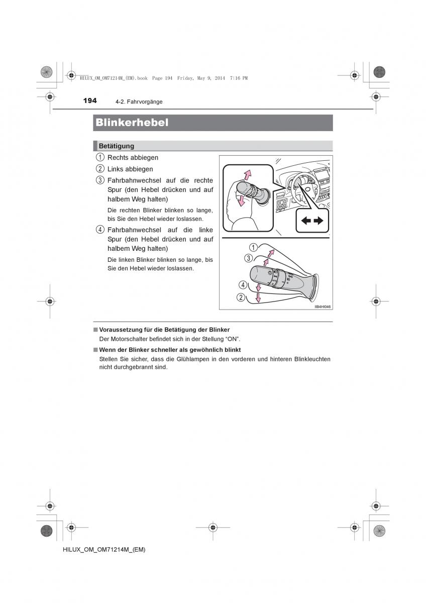 Toyota Hilux VII 7 Handbuch / page 194