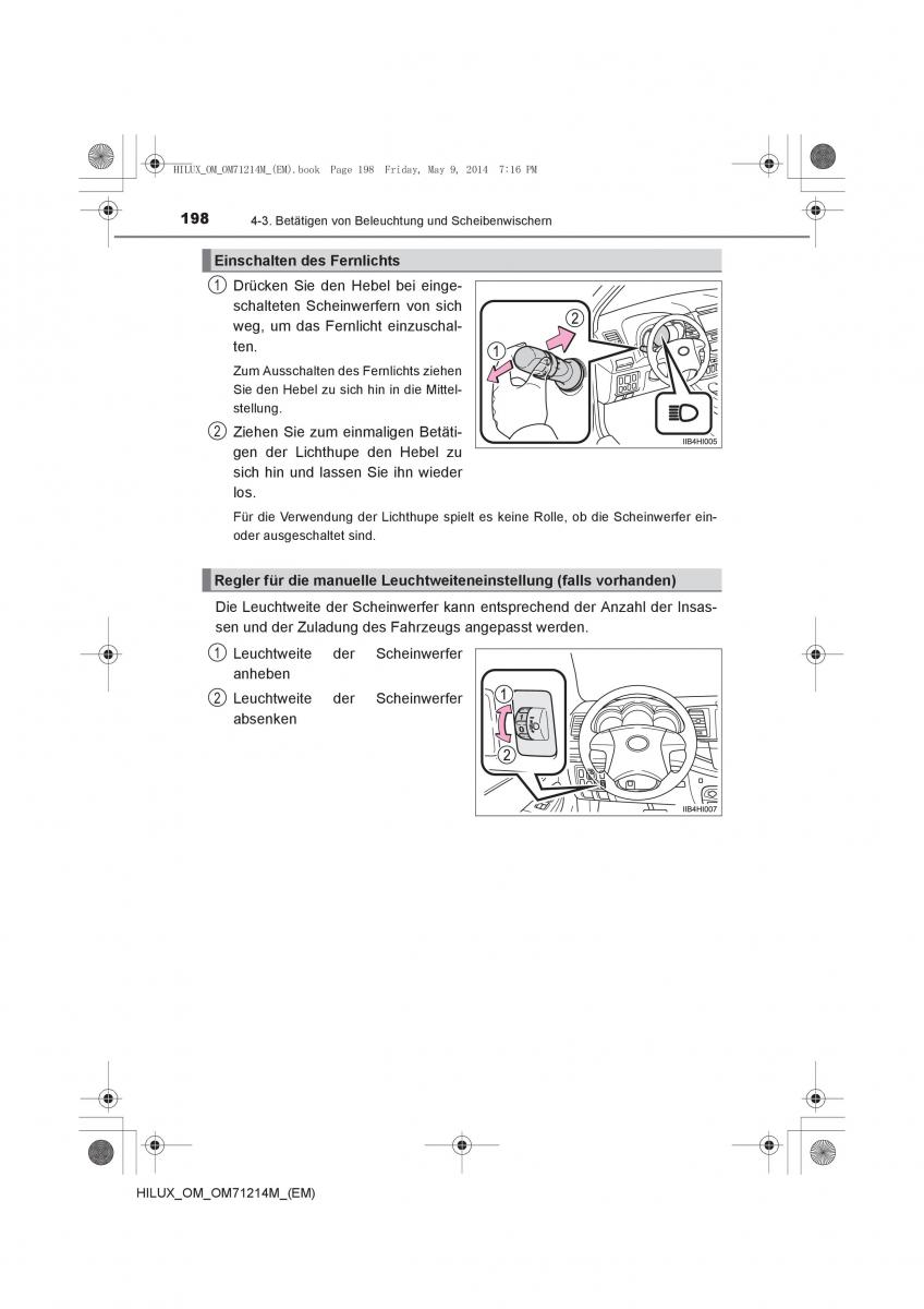 Toyota Hilux VII 7 Handbuch / page 198