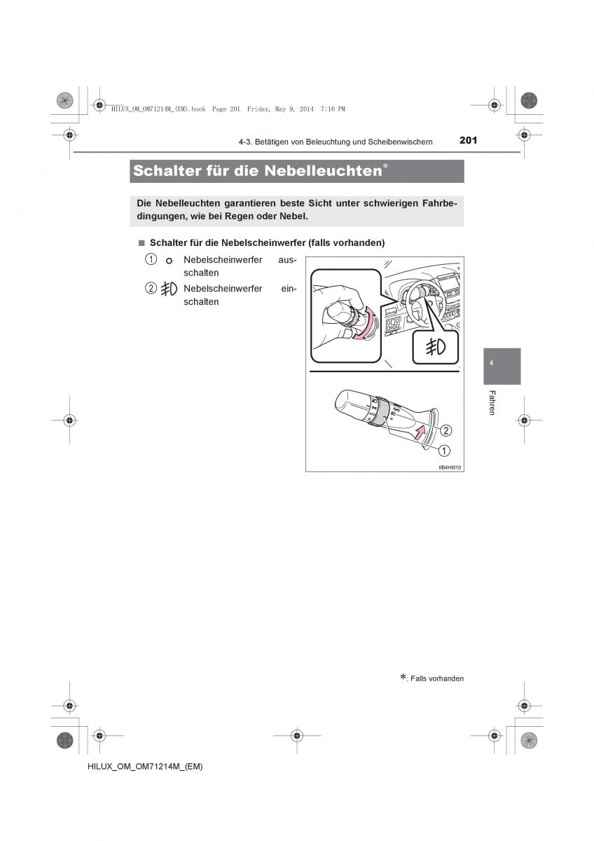 Toyota Hilux VII 7 Handbuch / page 201