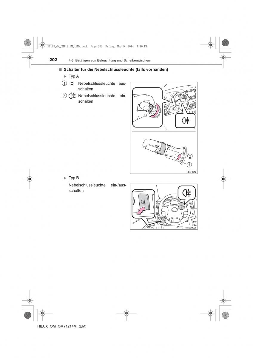 Toyota Hilux VII 7 Handbuch / page 202