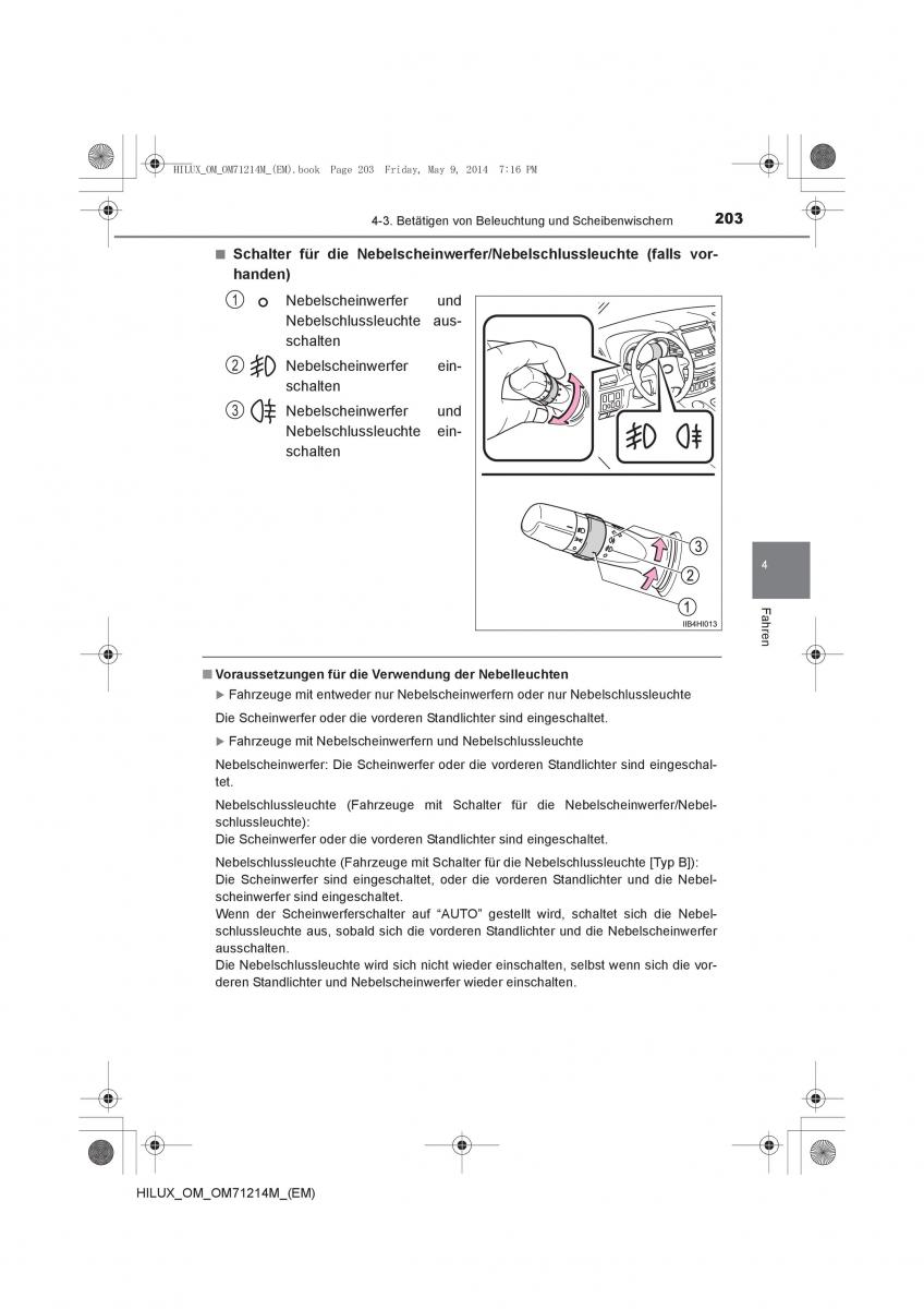 Toyota Hilux VII 7 Handbuch / page 203