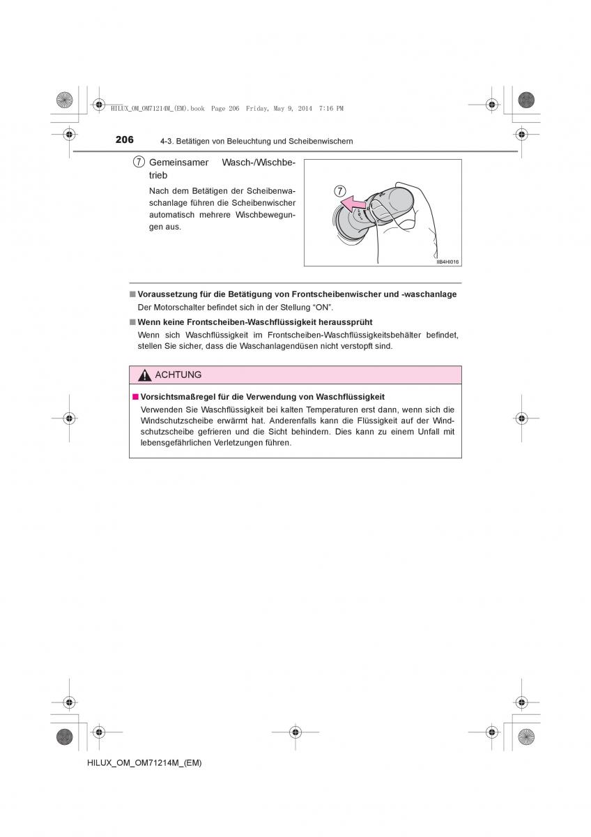 Toyota Hilux VII 7 Handbuch / page 206