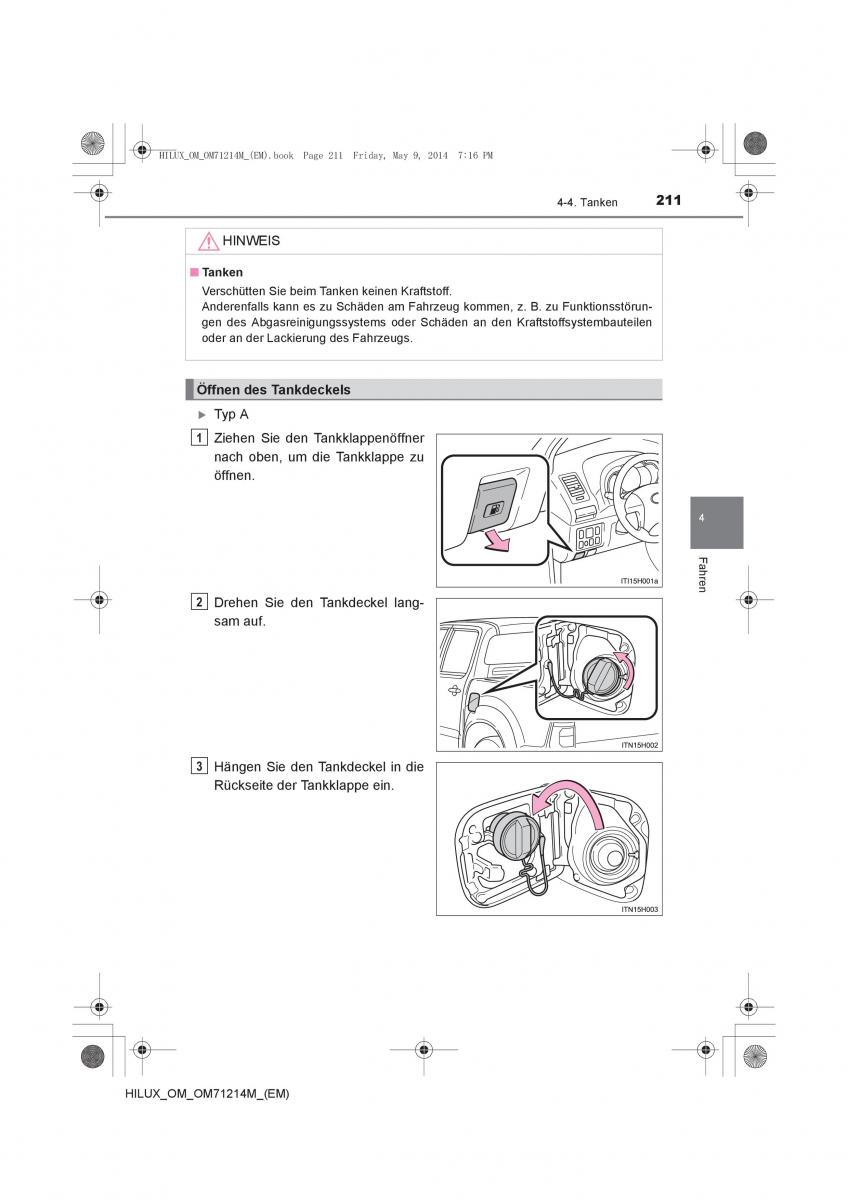 Toyota Hilux VII 7 Handbuch / page 211