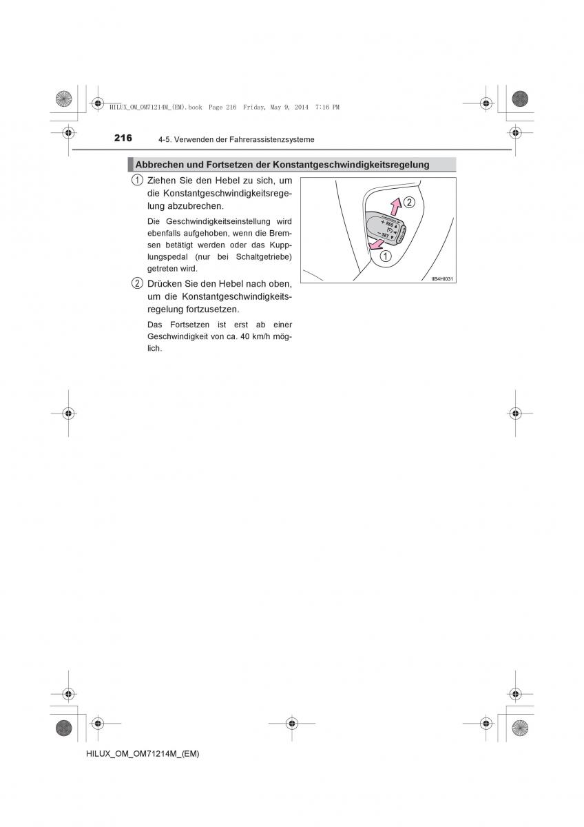 Toyota Hilux VII 7 Handbuch / page 216