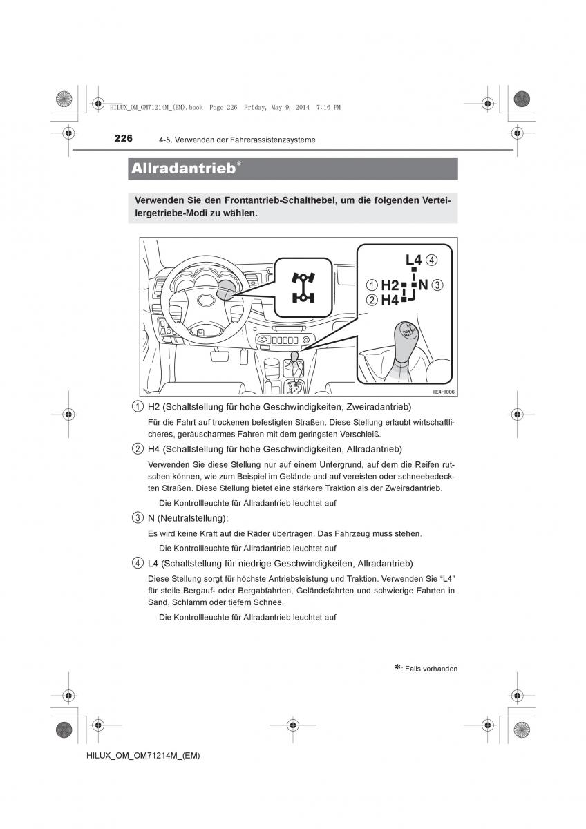 Toyota Hilux VII 7 Handbuch / page 226